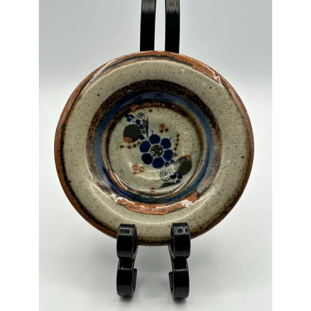 Hand-painted Mexican Decorative Plate Folk Art Floral Design